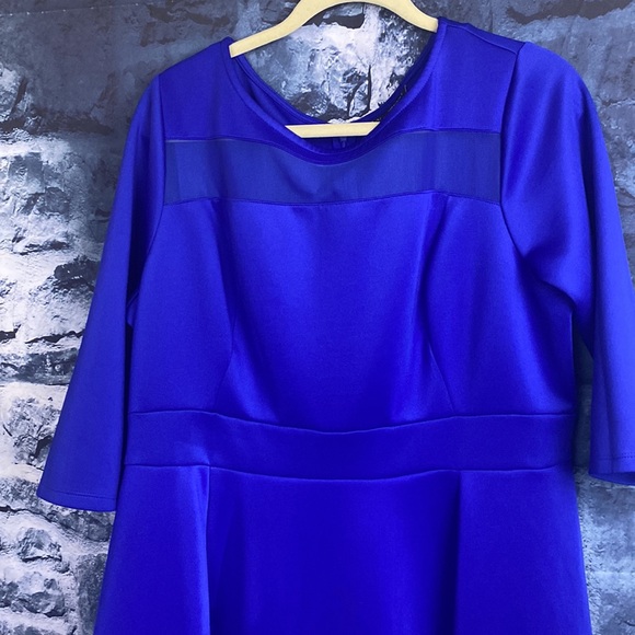 Lane Bryant Fit and Flare Sheer accents Dress - Picture 2 of 8